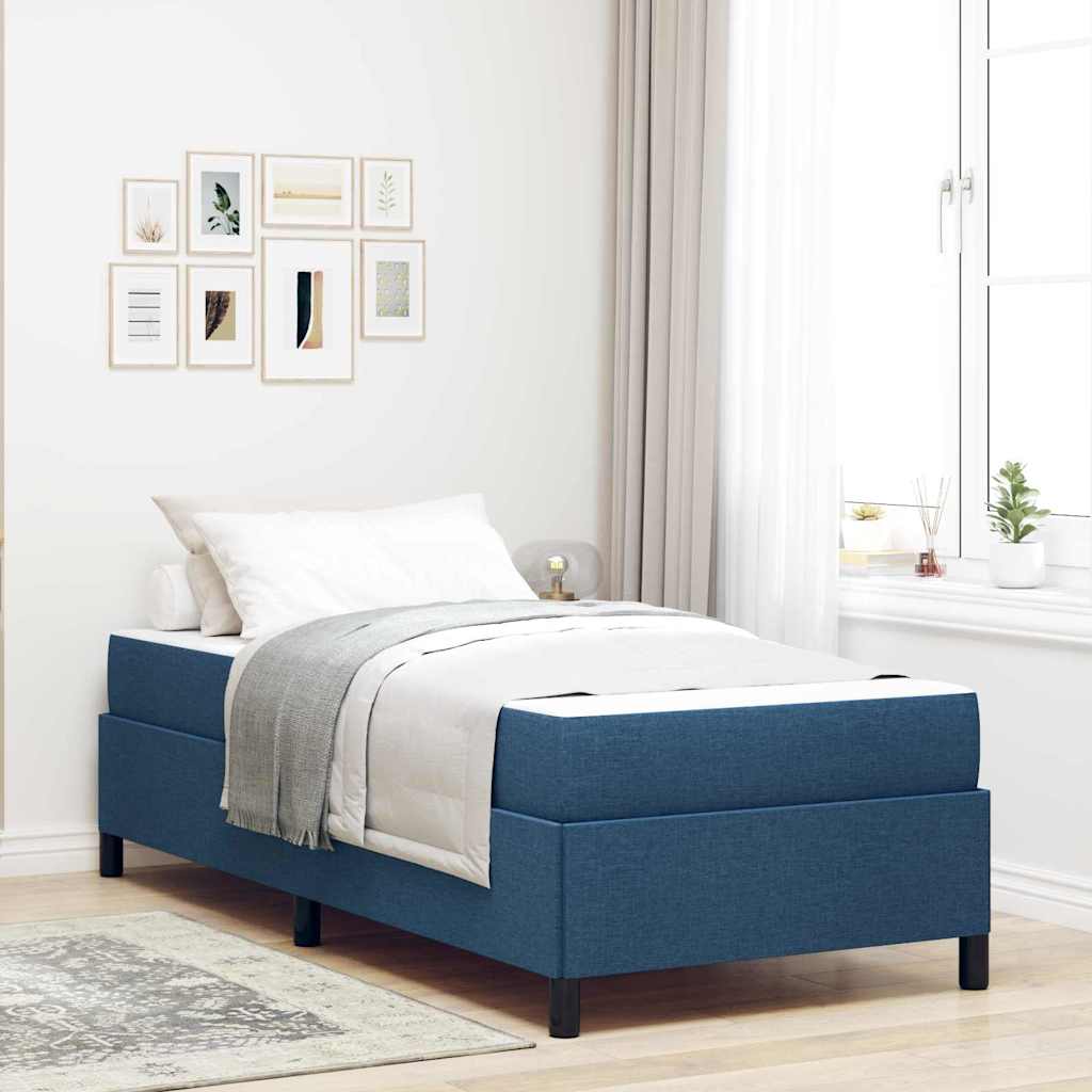 Boxspringbett Blau 90 x 200 cm Stoff