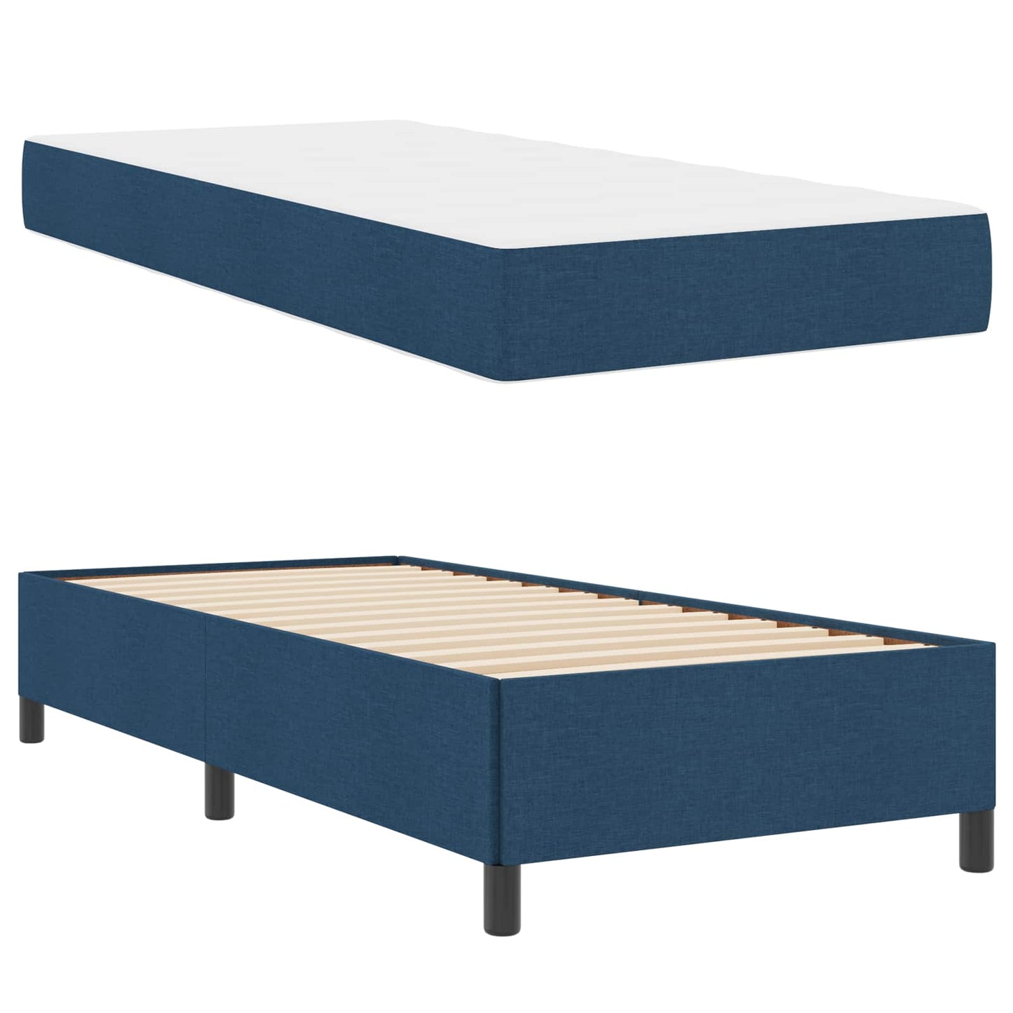 Boxspringbett Blau 90 x 200 cm Stoff