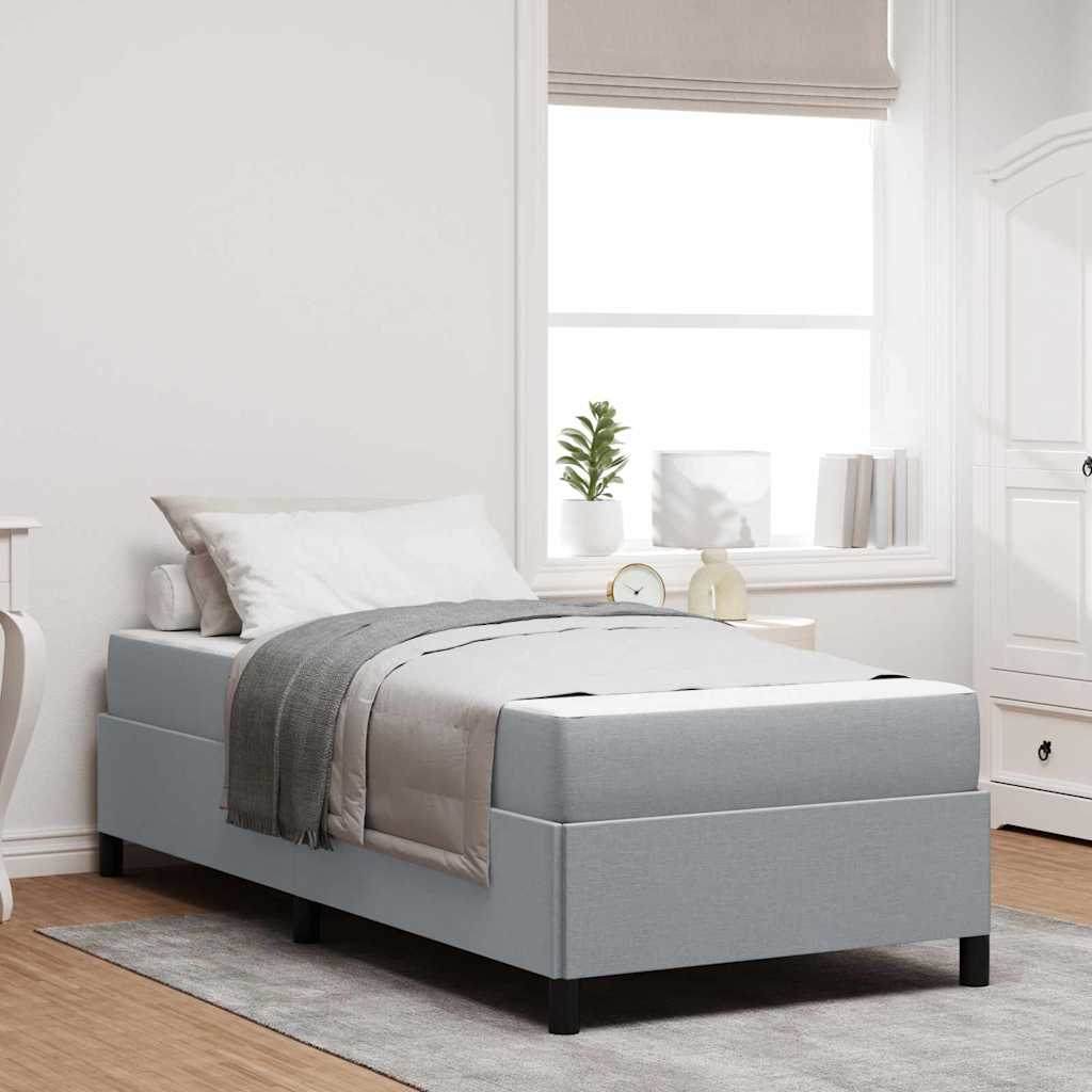 Boxspringbett Hellgrau 100 x 200 cm Stoff