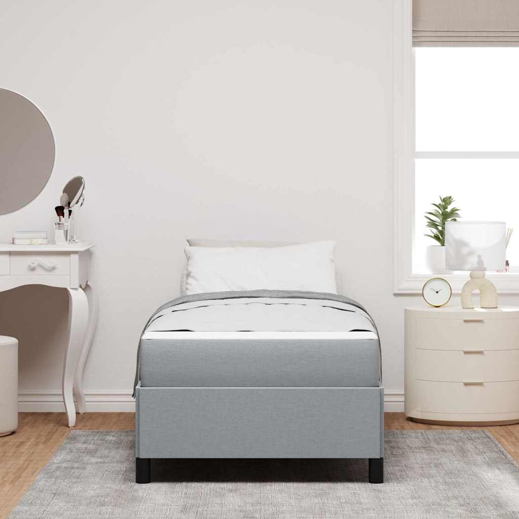 Boxspringbett Hellgrau 100 x 200 cm Stoff