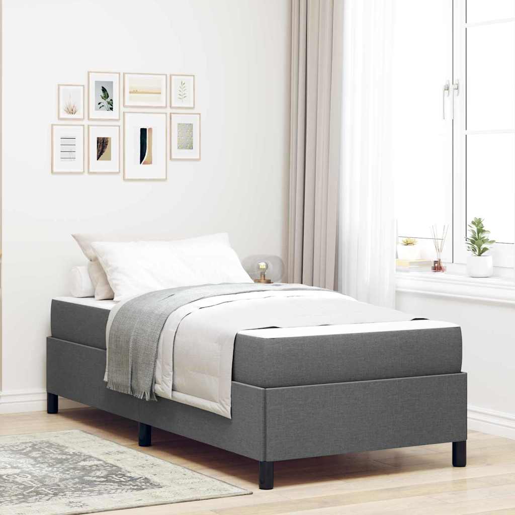 Boxspringbett Dunkelgrau 100 x 200 cm Stoff
