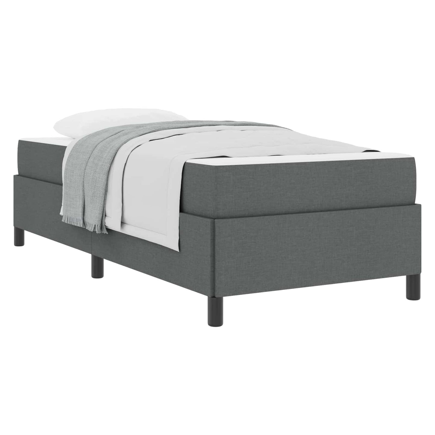 Boxspringbett Dunkelgrau 100 x 200 cm Stoff