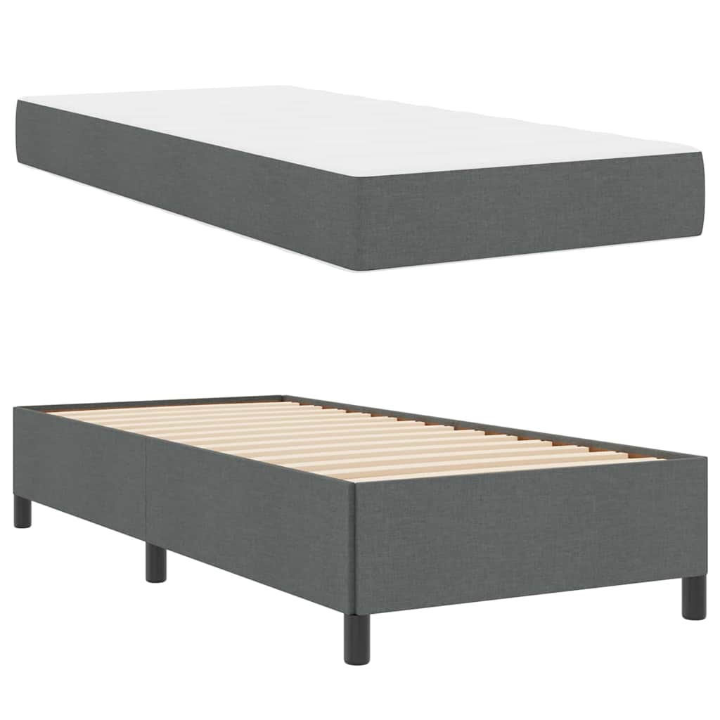 Boxspringbett Dunkelgrau 100 x 200 cm Stoff
