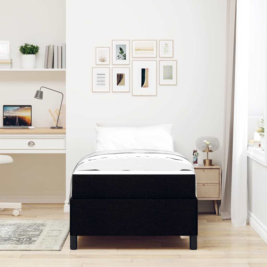 Boxspringbett Schwarz 100 x 200 cm Stoff