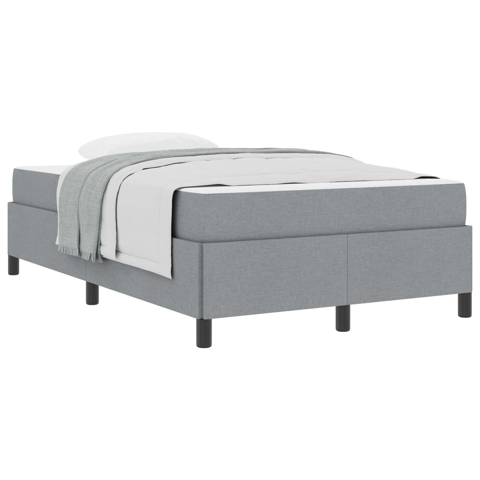 Boxspringbett Hellgrau 120 x 190 cm Stoff