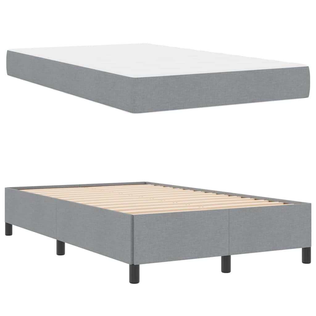 Boxspringbett Hellgrau 120 x 190 cm Stoff