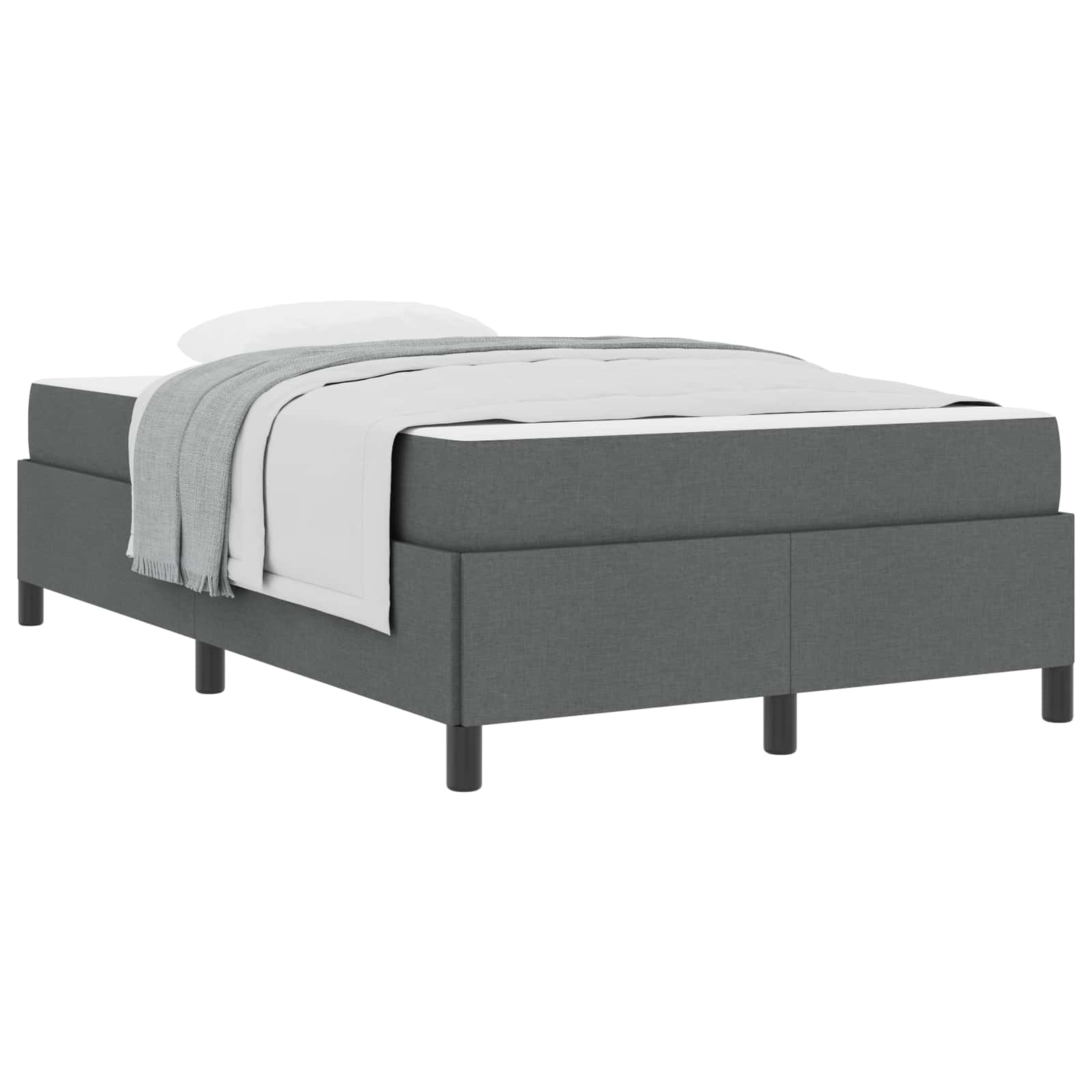 Boxspringbett Dunkelgrau 120 x 190 cm Stoff