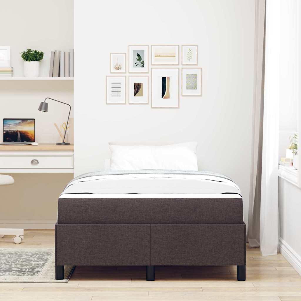 Boxspringbett Braun 120 x 190 cm Stoff, Ingenieurholz