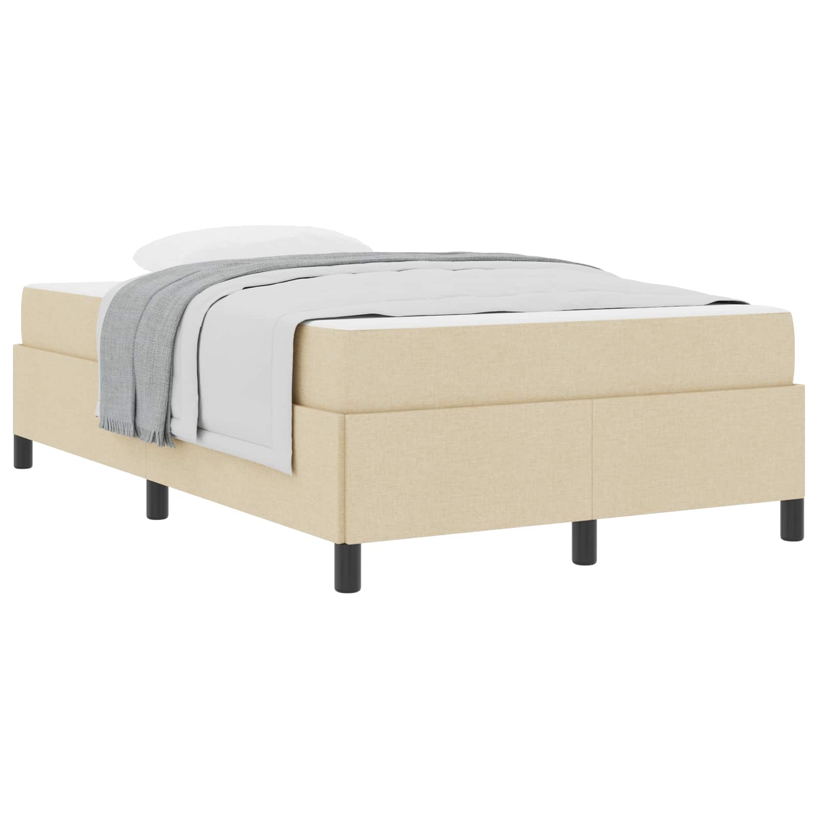 Boxspringbett Creme 120 x 190 cm Stoff