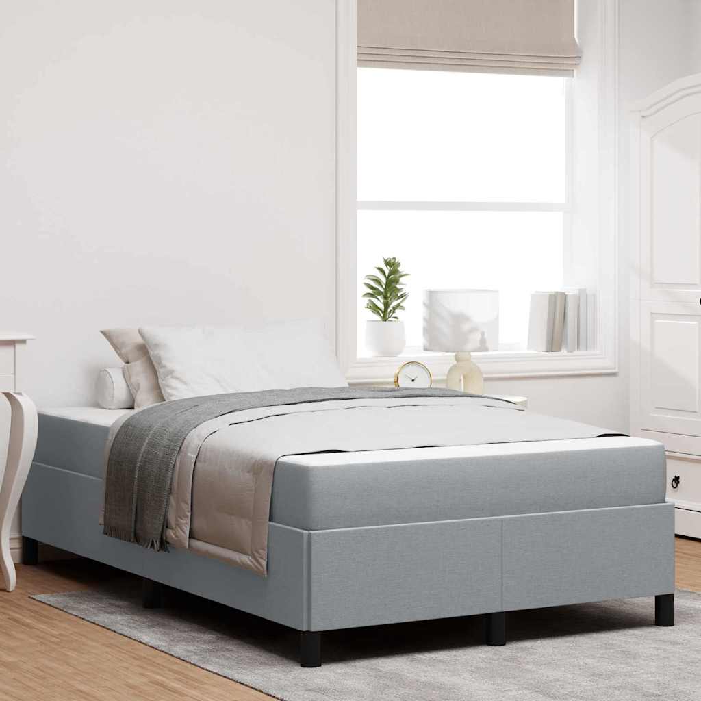 Boxspringbett Hellgrau 120 x 200 cm Stoff