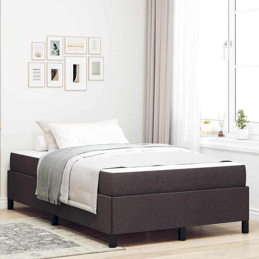 Boxspringbett Braun 120 x 200 cm Stoff, Ingenieurholz