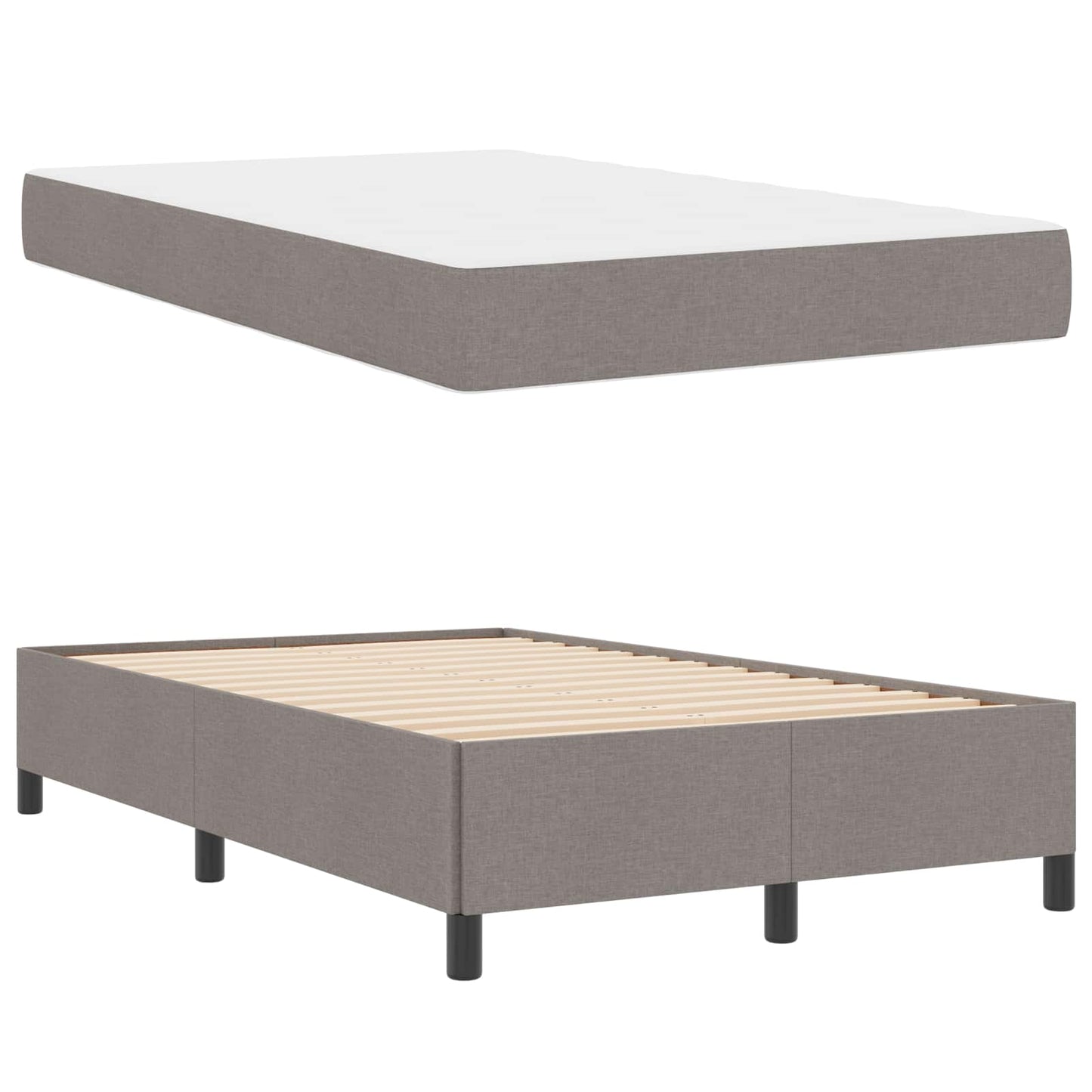 Boxspringbett Taupe 120 x 200 cm Stoff