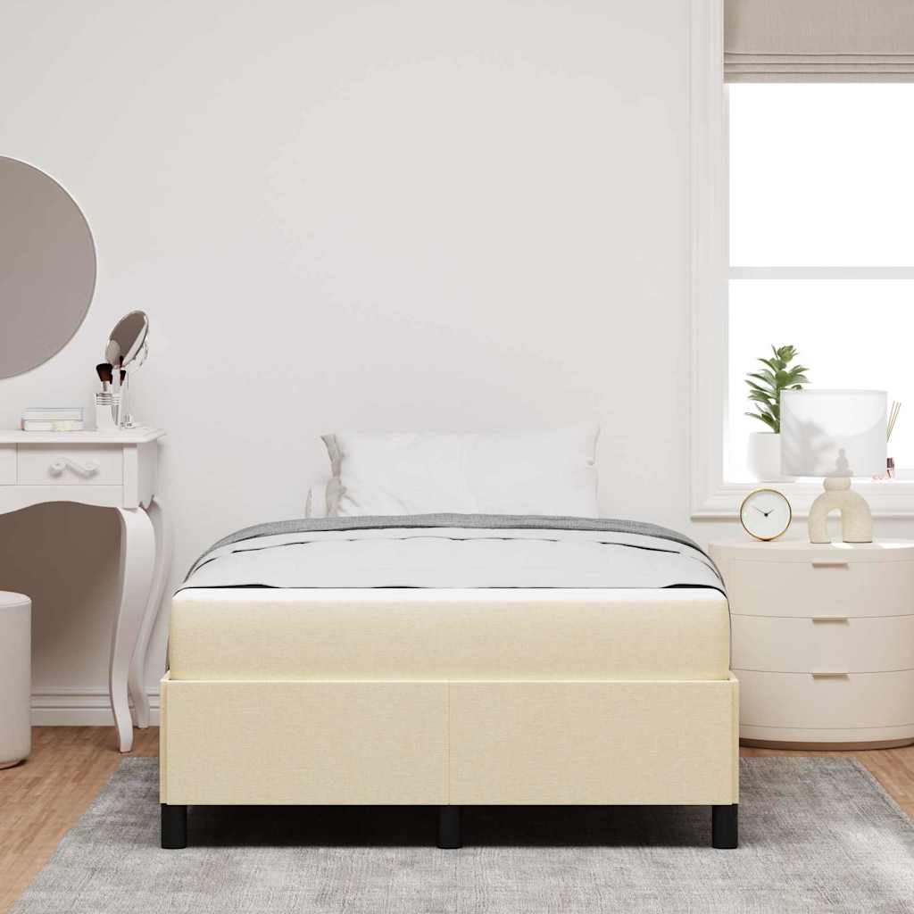 Boxspringbett Creme, Schwarz 120 x 200 cm Stoff, Ingenieurholz