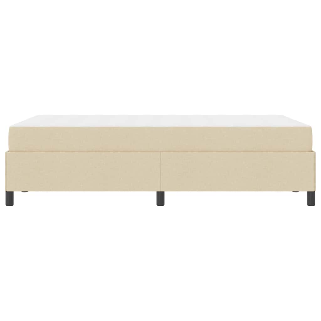 Boxspringbett Creme, Schwarz 120 x 200 cm Stoff, Ingenieurholz