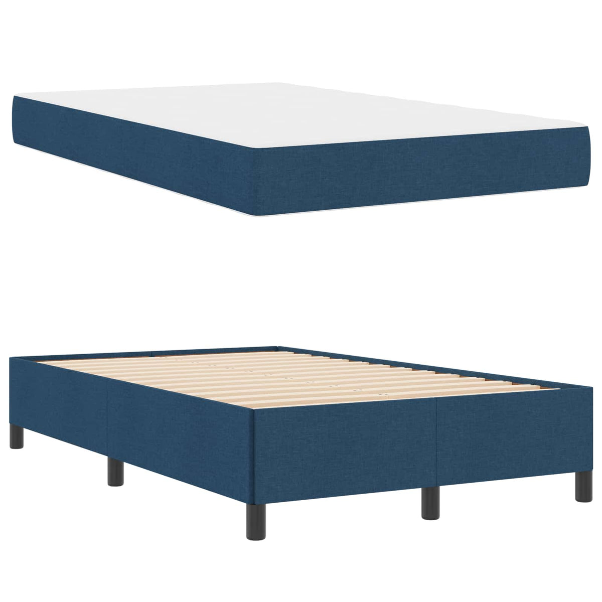 Boxspringbett Blau 120 x 200 cm Stoff