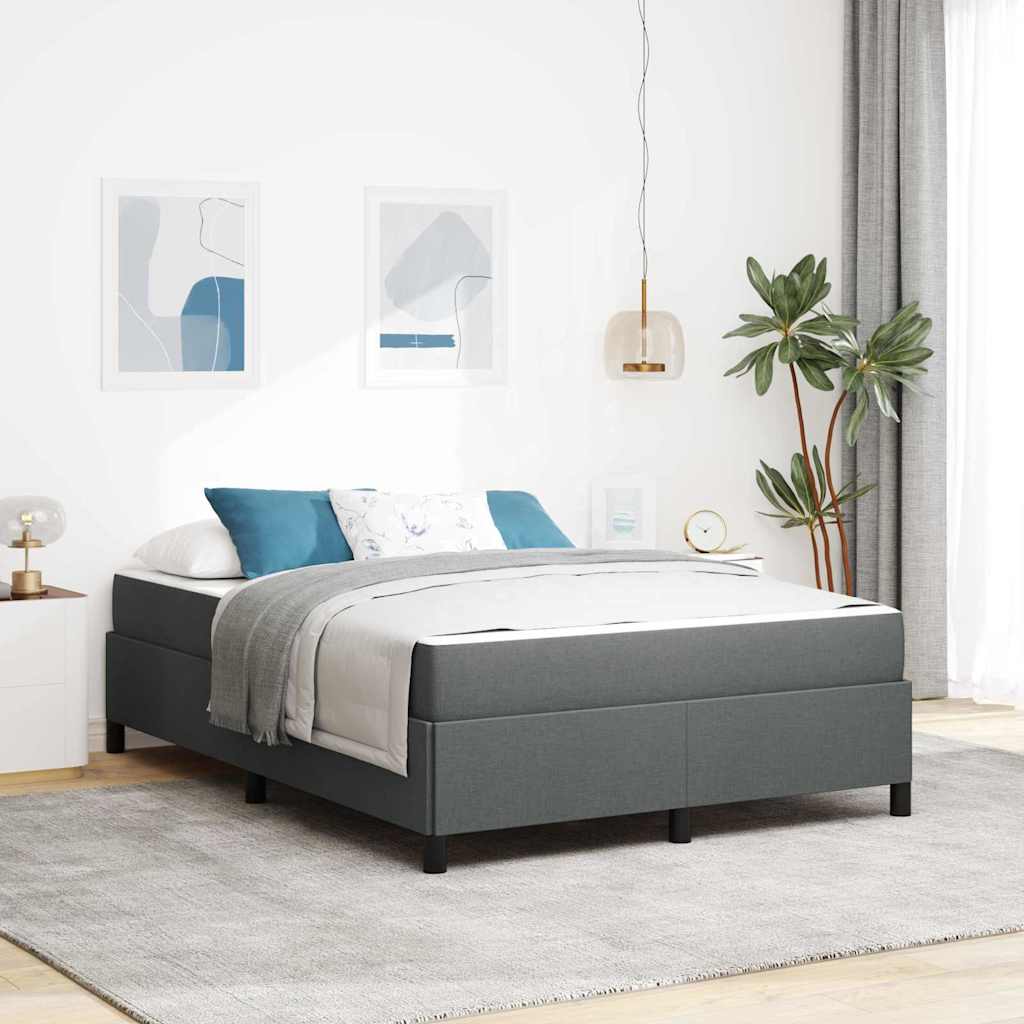 Boxspringbett mit Matratze Dunkelgrau 140 x 190 cm Stoff