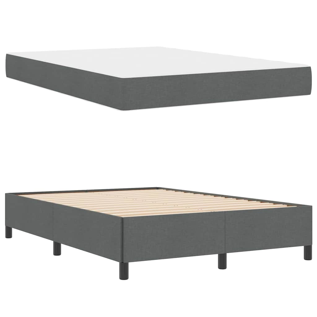 Boxspringbett mit Matratze Dunkelgrau 140 x 190 cm Stoff