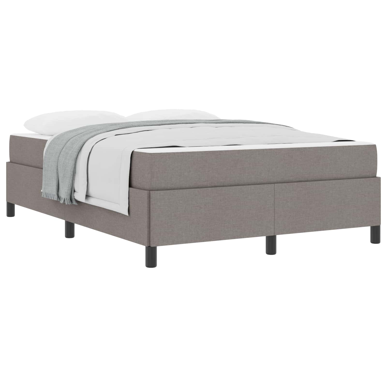 Boxspringbett mit Matratze Taupe 140 x 190 cm Stoff