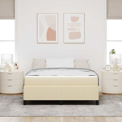 Boxspringbett mit Matratze Creme 140 x 190 cm Stoff