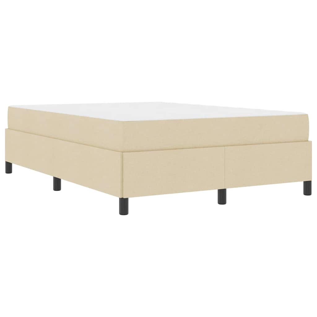 Boxspringbett Creme, Schwarz 140 x 190 cm Stoff, Ingenieurholz