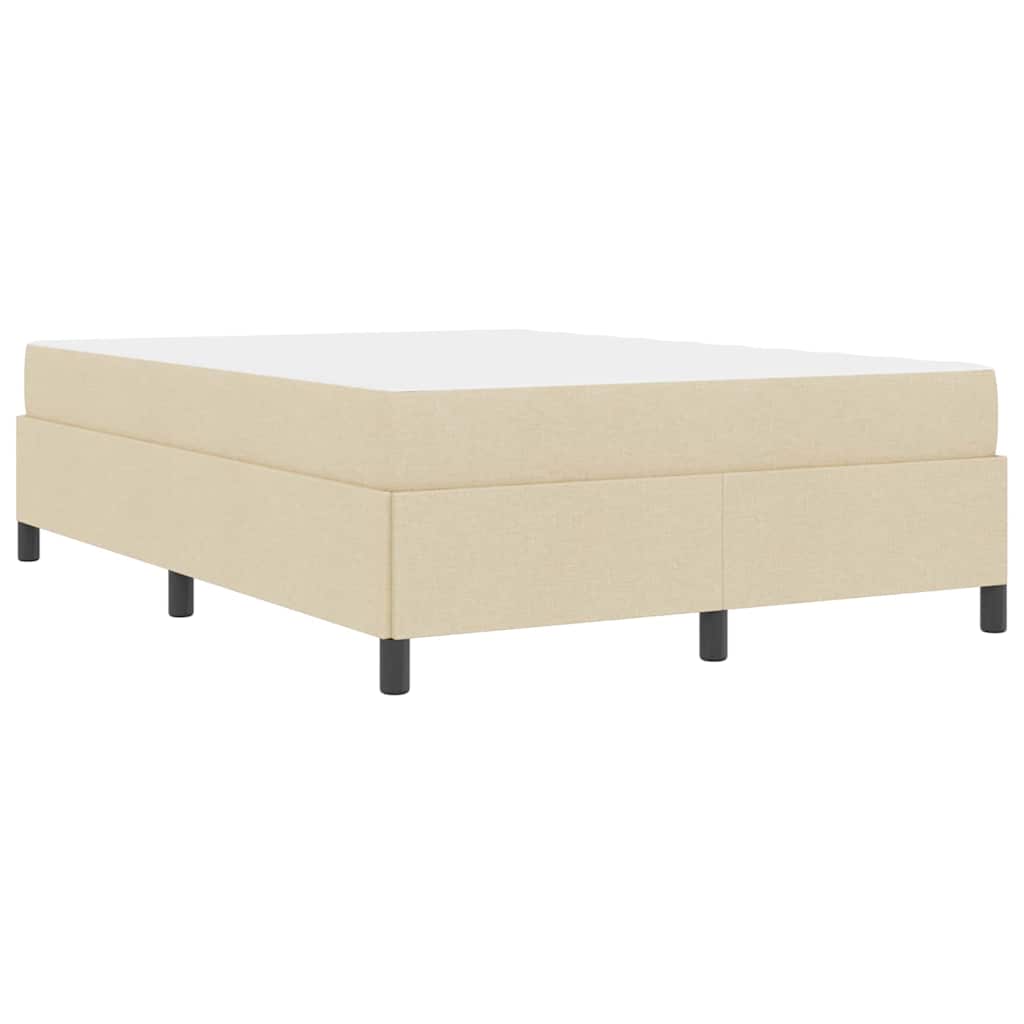 Boxspringbett Creme, Schwarz 140 x 190 cm Stoff, Ingenieurholz