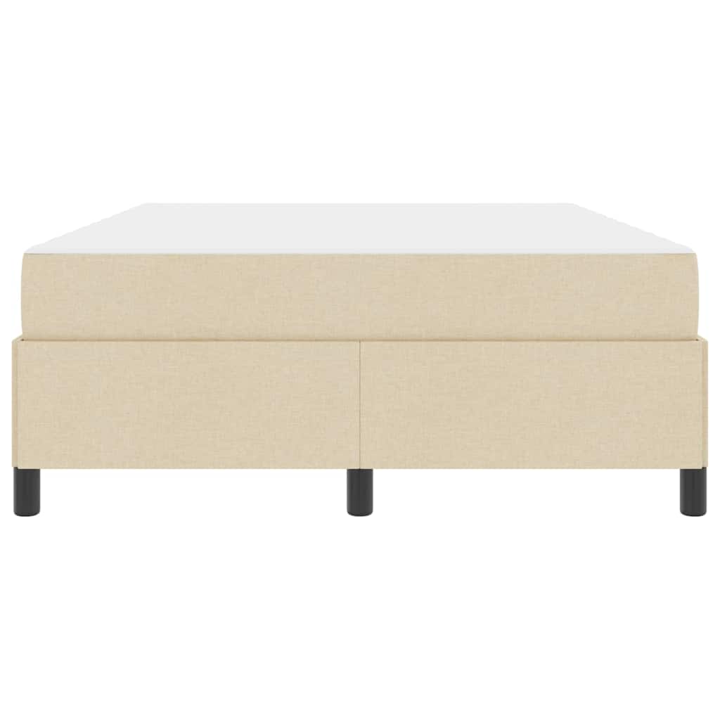 Boxspringbett Creme, Schwarz 140 x 190 cm Stoff, Ingenieurholz