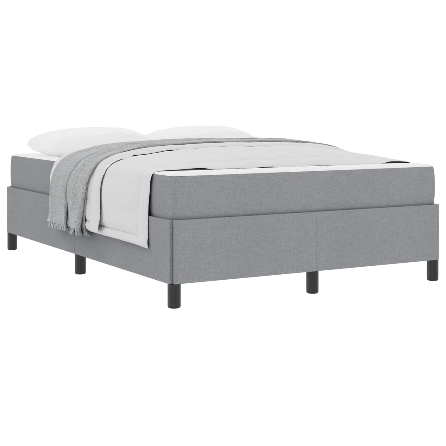 Boxspringbett Hellgrau 140 x 200 cm Stoff