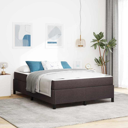 Boxspringbett Braun 140 x 200 cm Stoff, Ingenieurholz