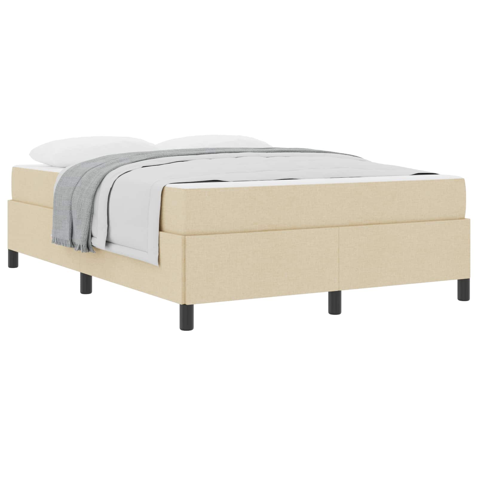 Boxspringbett Creme 140 x 200 cm Stoff