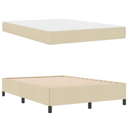 Boxspringbett Creme 140 x 200 cm Stoff