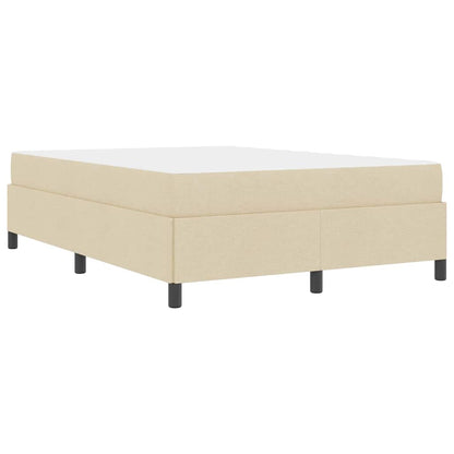 Boxspringbett Creme 140 x 200 cm Stoff