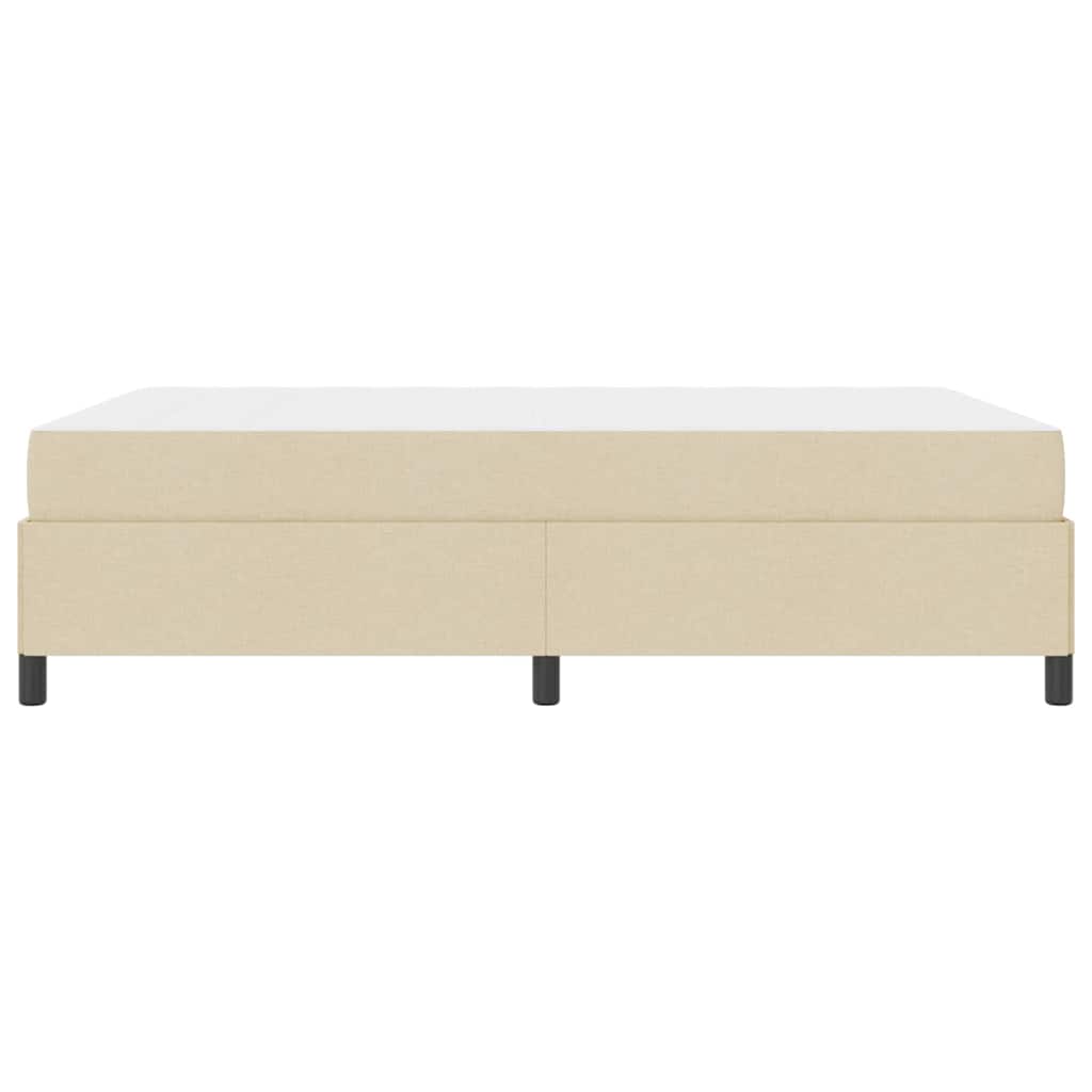 Boxspringbett Creme, Schwarz 140 x 200 cm Stoff, Ingenieurholz