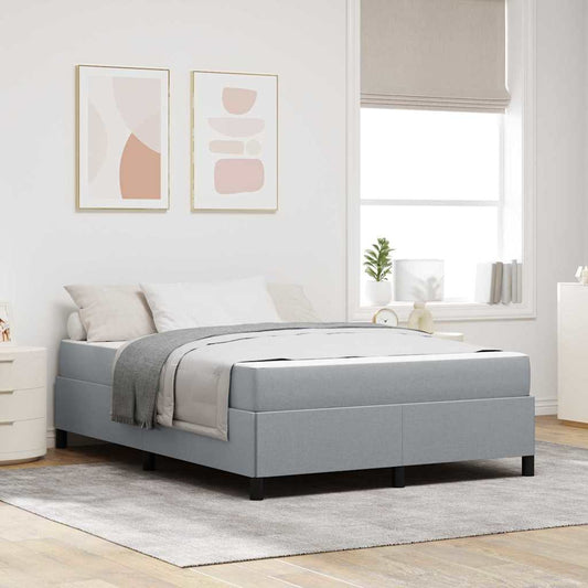 Boxspringbett Hellgrau und Schwarz 160 x 200 cm