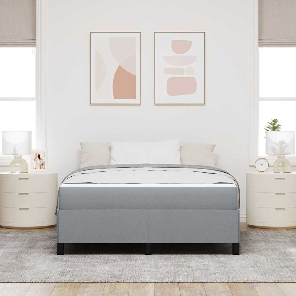 Boxspringbett Hellgrau 160 x 200 cm Stoff