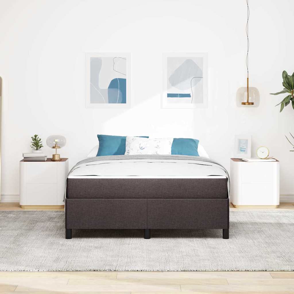 Boxspringbett Braun 160 x 200 cm Stoff, Ingenieurholz