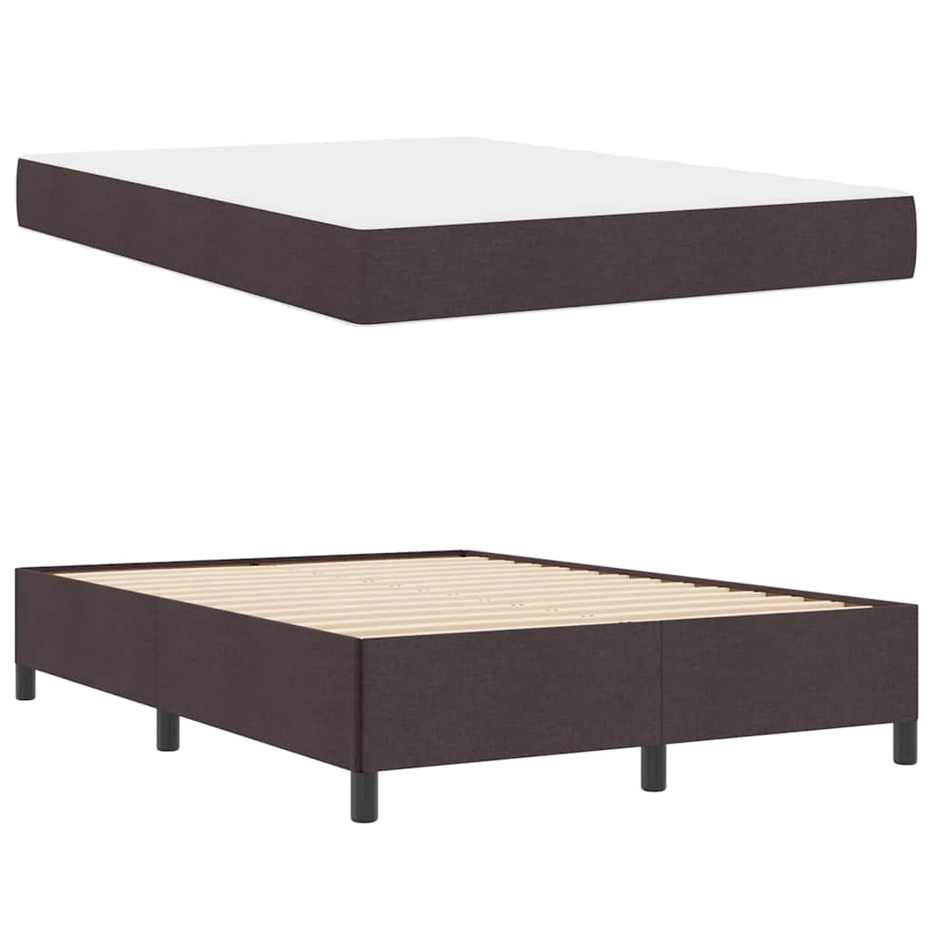 Boxspringbett Braun 160 x 200 cm Stoff, Ingenieurholz