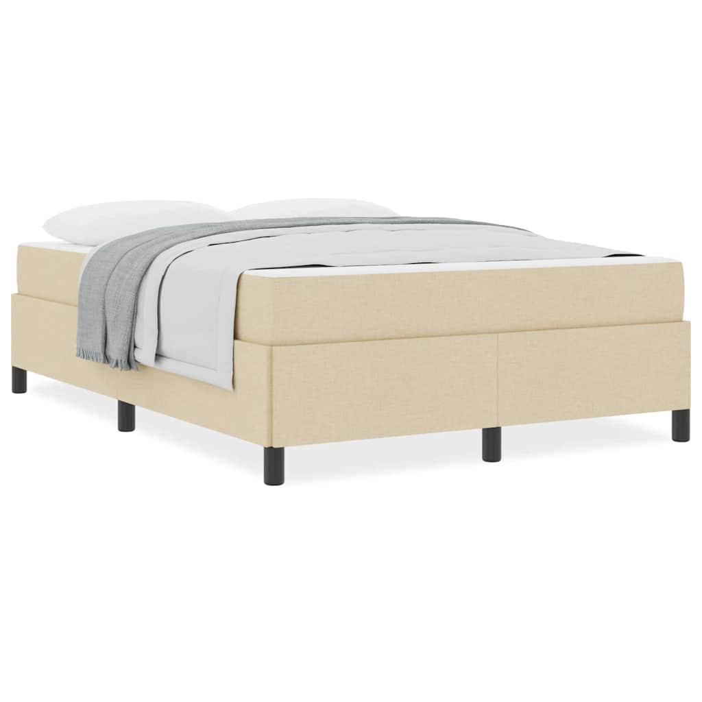 Boxspringbett Creme, Schwarz 160 x 200 cm Stoff, Ingenieurholz