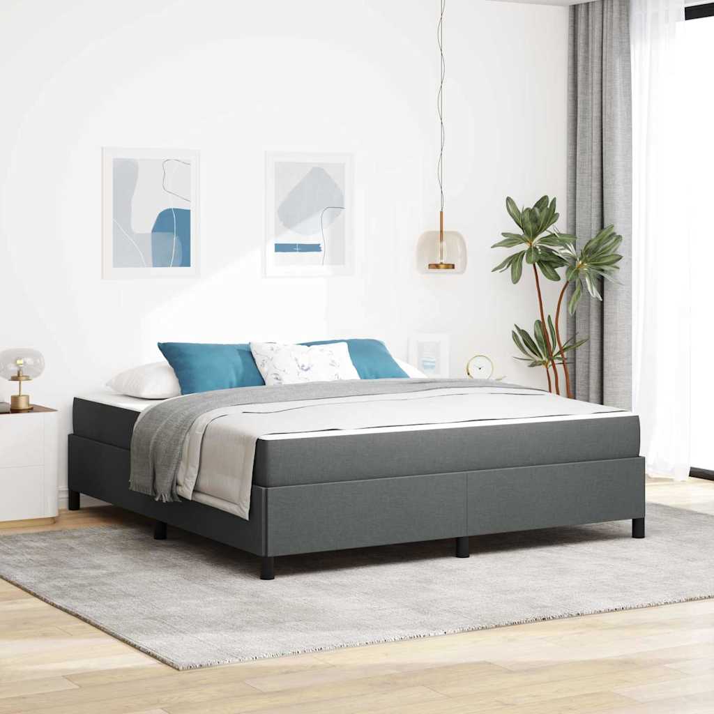 Boxspringbett Dunkelgrau 180 x 200 cm Stoff