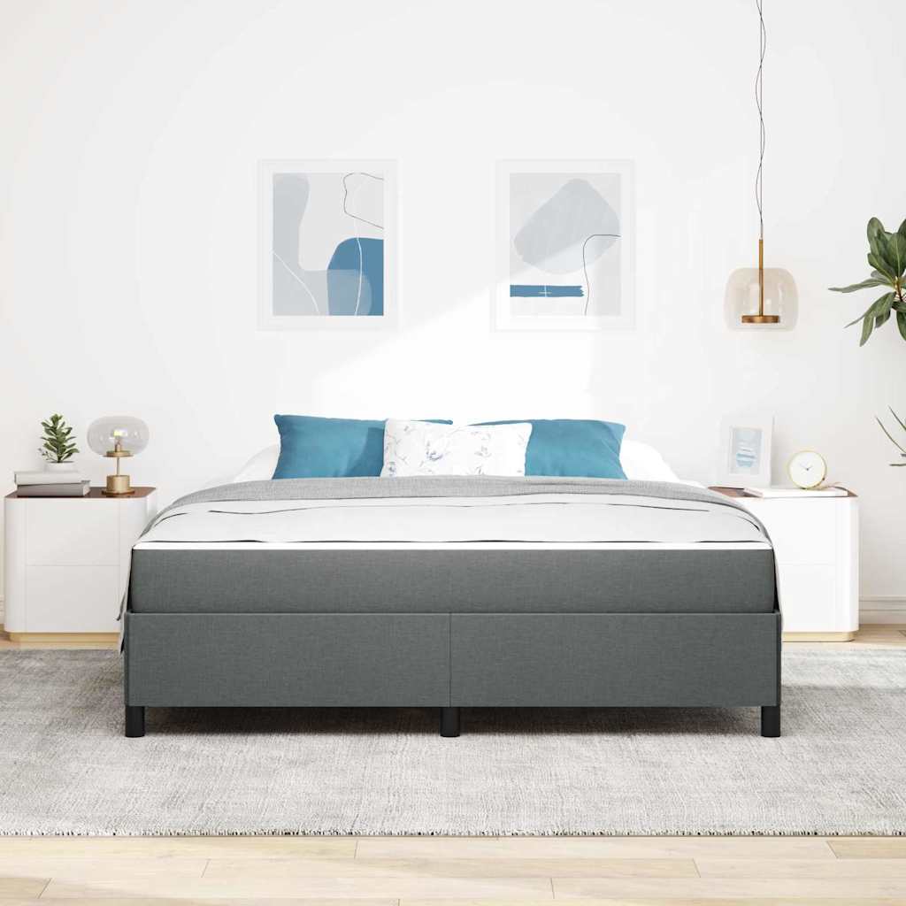 Boxspringbett Dunkelgrau 180 x 200 cm Stoff
