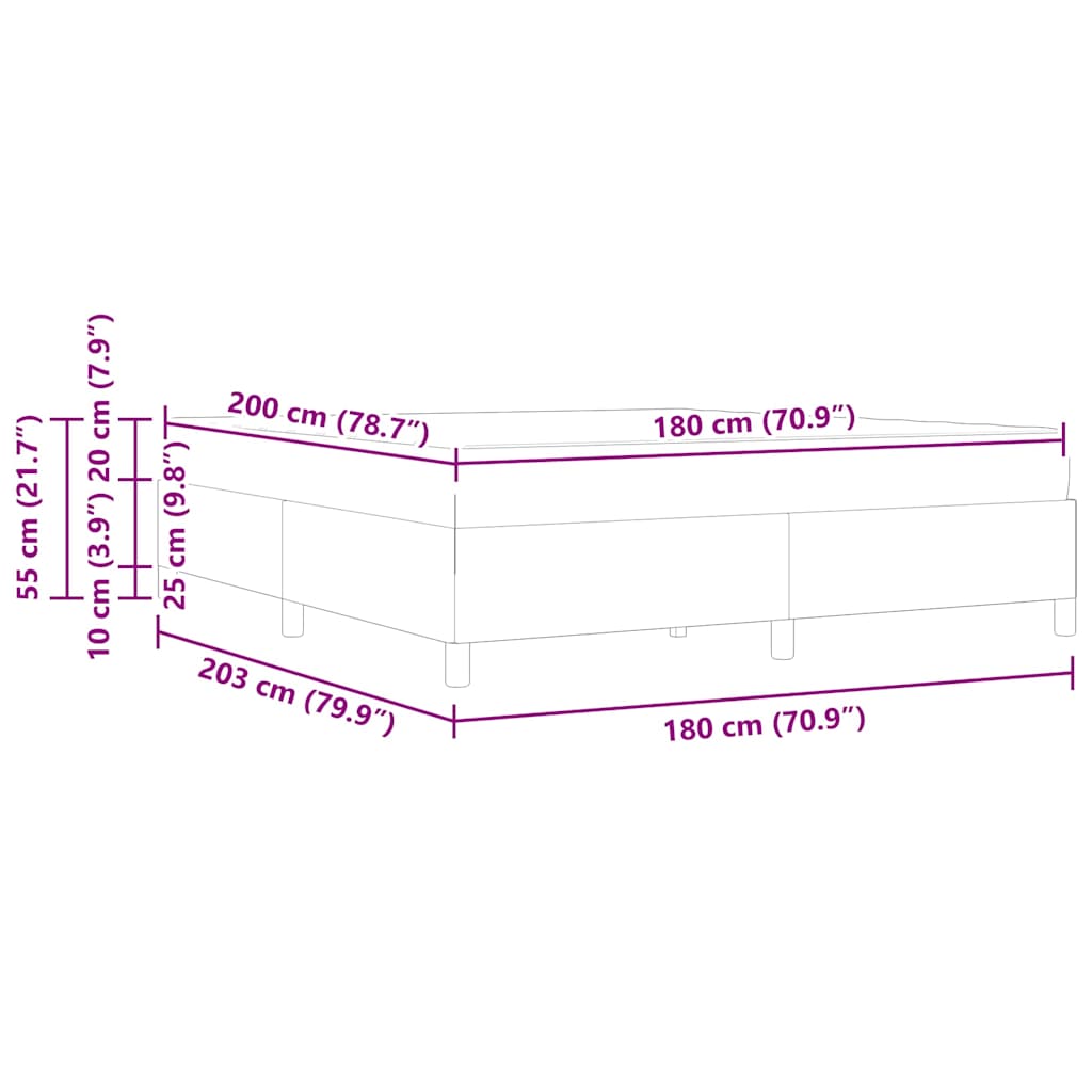 Boxspringbett Dunkelgrau 180 x 200 cm Stoff