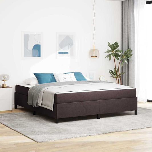 Boxspringbett Braun 180 x 200 cm Stoff, Ingenieurholz