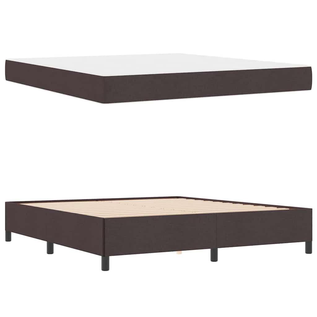 Boxspringbett Braun 180 x 200 cm Stoff, Ingenieurholz