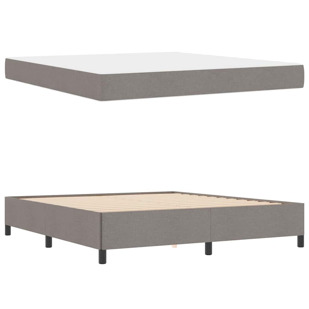 Boxspringbett Taupe und Schwarz 180 x 200 cm