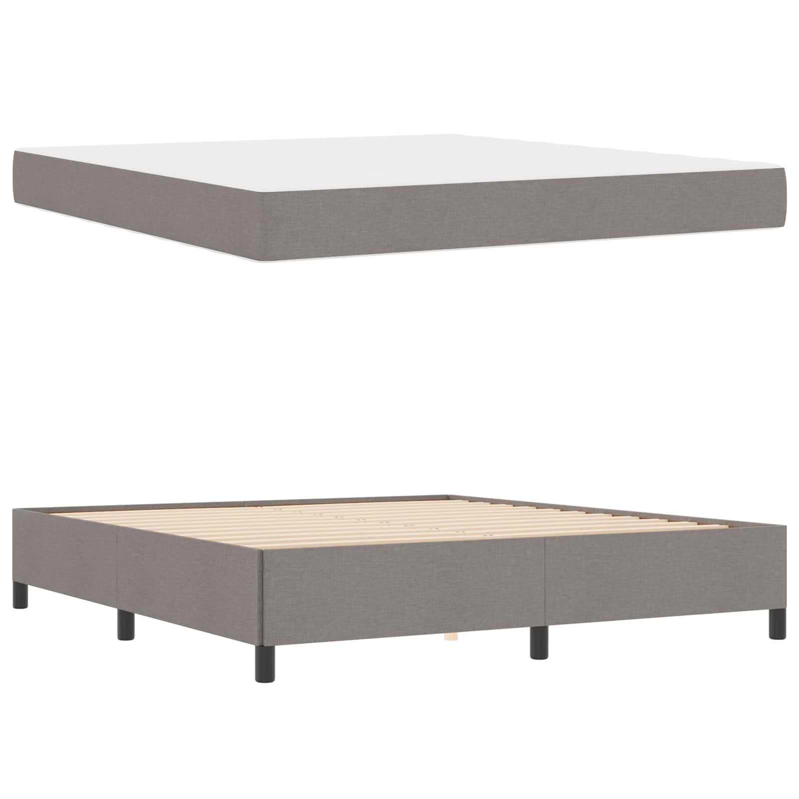 Boxspringbett Taupe 180 x 200 cm Stoff