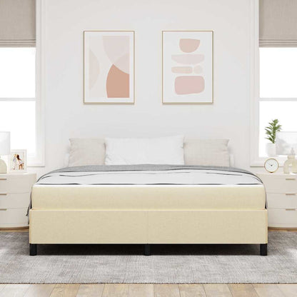 Boxspringbett Creme 180 x 200 cm Stoff