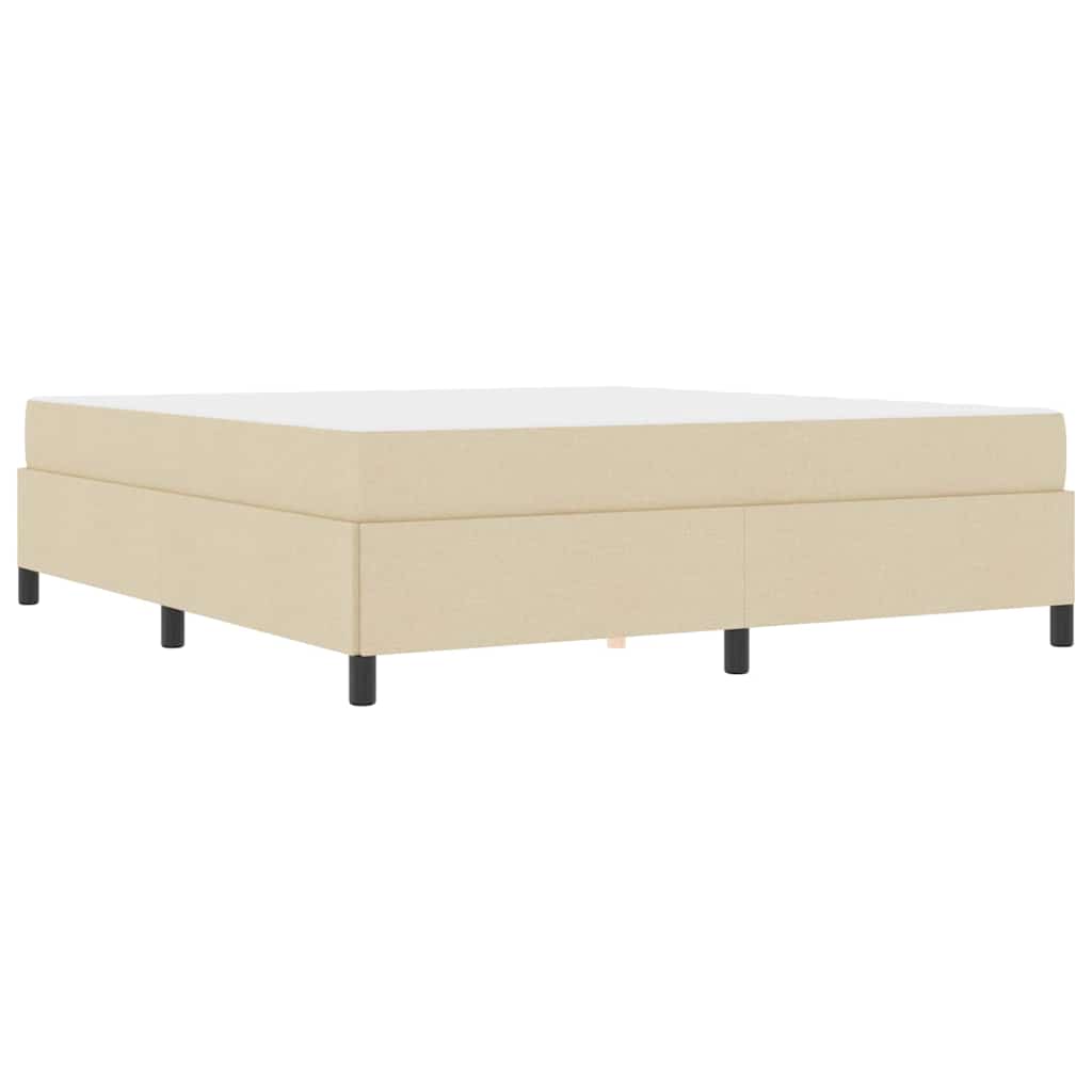 Boxspringbett Creme, Schwarz 180 x 200 cm Stoff, Ingenieurholz