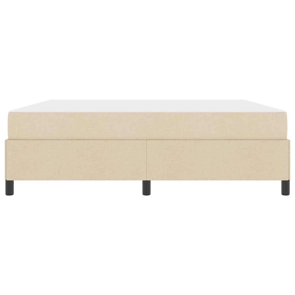 Boxspringbett Creme, Schwarz 180 x 200 cm Stoff, Ingenieurholz