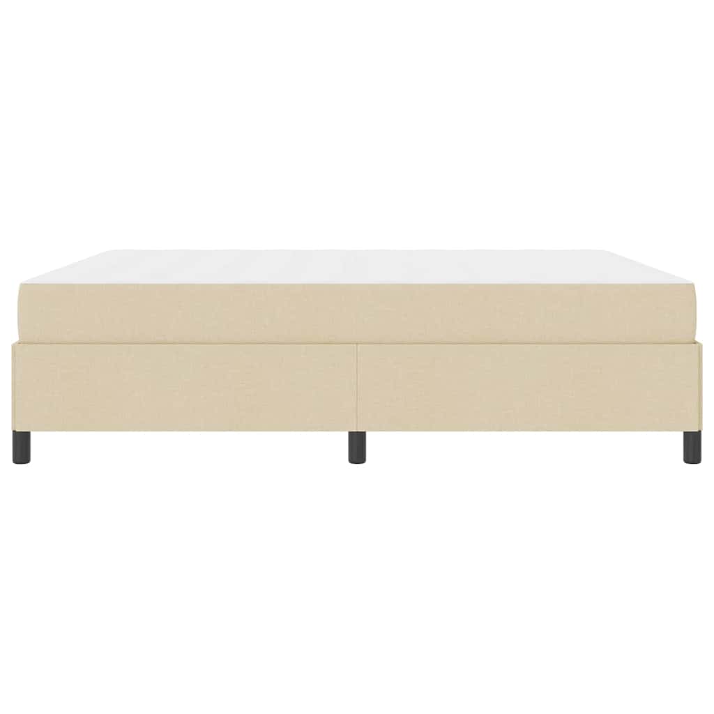 Boxspringbett Creme, Schwarz 180 x 200 cm Stoff, Ingenieurholz