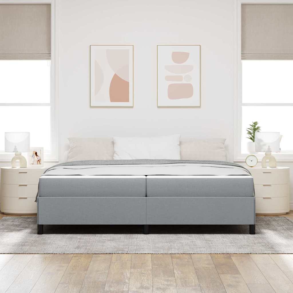 Boxspringbett Hellgrau 200 x 200 cm Stoff