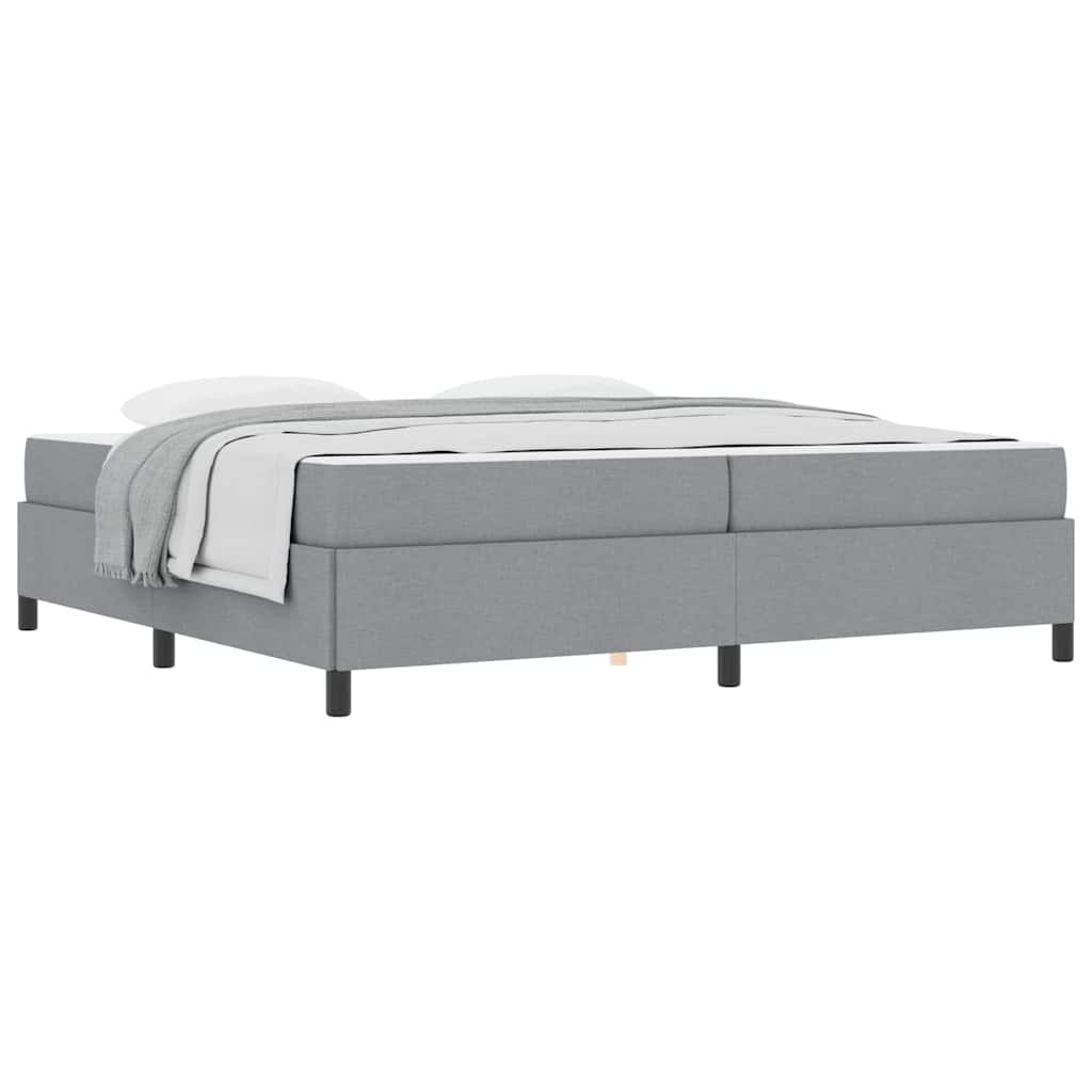 Boxspringbett Hellgrau und Schwarz 200 x 200 cm